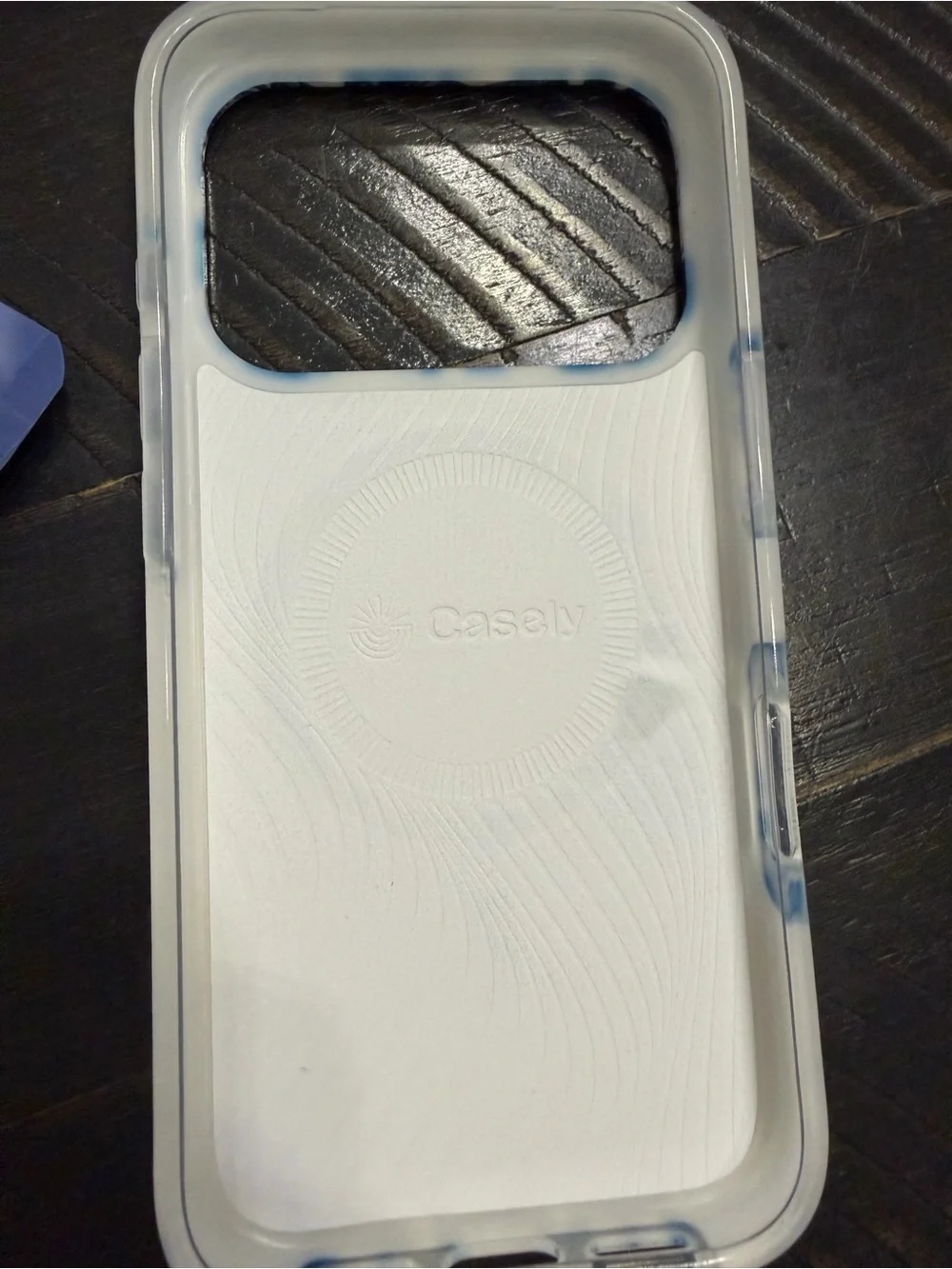 Caseen Navy Floral Protective Phone Case - White & Navy